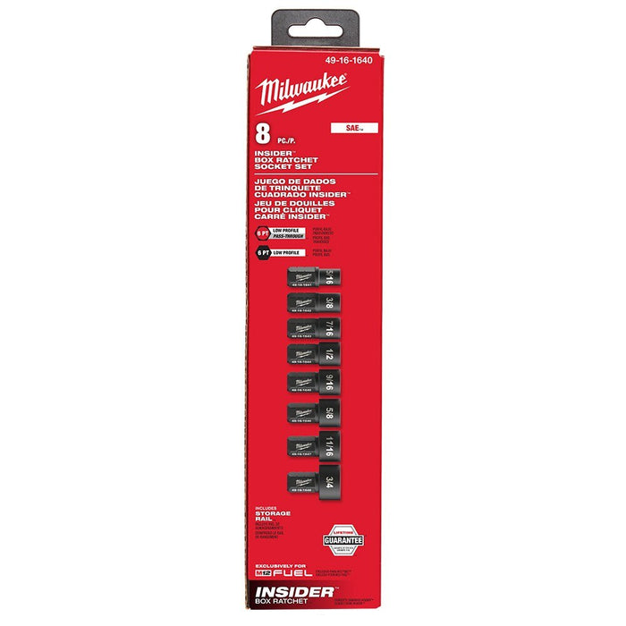 Milwaukee 49-16-1640 INSIDER Box Ratchet Socket SAE Set 8PC - 13