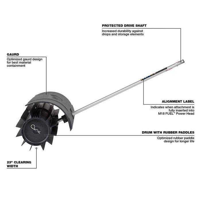 Milwaukee 49-16-2740 M18 Fuel Quik-Lok Rubber Broom Attachment - 3