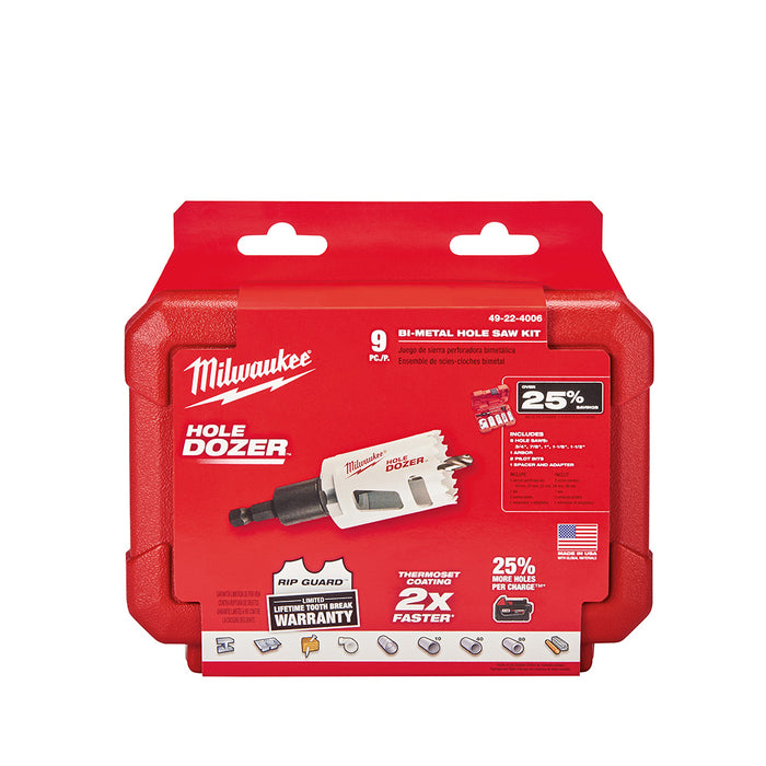 Milwaukee 49-22-4006 9-Piece General-Purpose Hole Dozer Hole Saw Kit