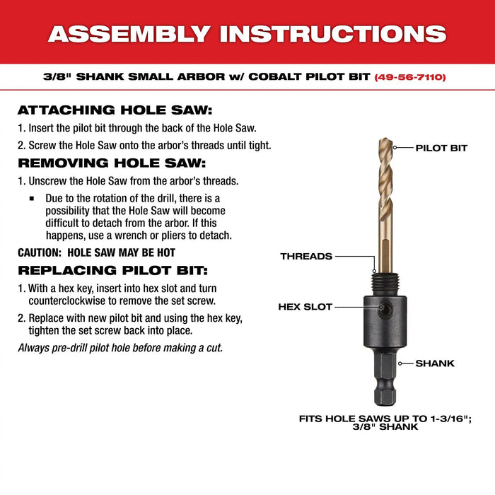 Milwaukee 49-22-4009 HOLE DOZER™  Large Diameter Hole Saw Kit - 9PC - 7