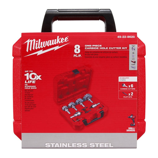 Milwaukee 49-22-8620 ONE-PIECE CARBIDE HOLE CUTTER KIT: 8PC - 2