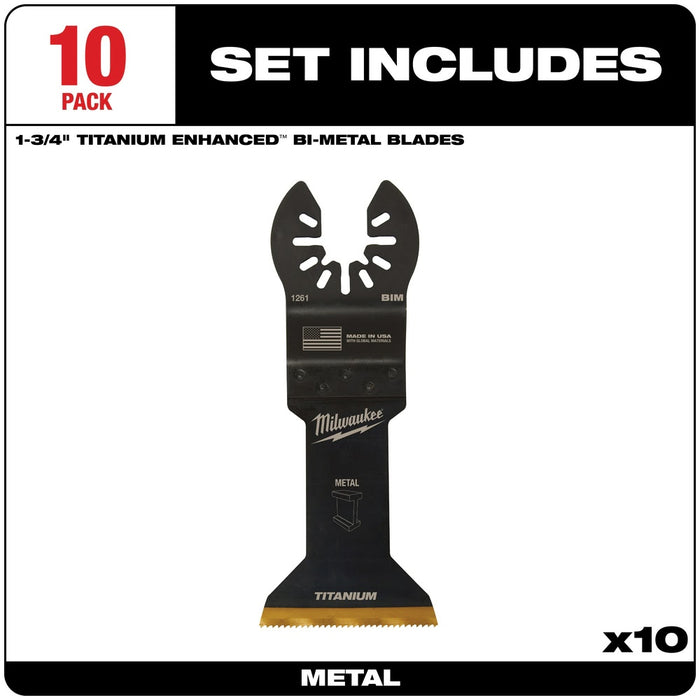 Milwaukee  49-25-1269 Milwaukee® OPEN-LOK™ 1-3/4" TITANIUM ENHANCED BI-METAL METAL BLADES 10PK - 4