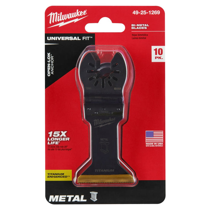 Milwaukee  49-25-1269 Milwaukee® OPEN-LOK™ 1-3/4" TITANIUM ENHANCED BI-METAL METAL BLADES 10PK - 11