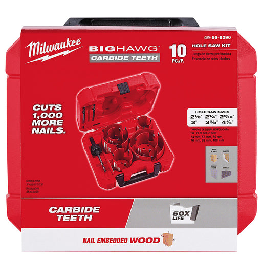 Milwaukee 49-56-9290 10 Piece Carbide Big Hawg Hole Saw Kit - 2