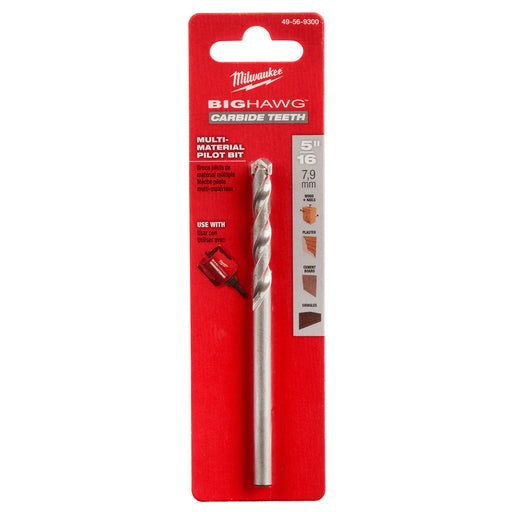 Milwaukee 49-56-9300 5/16" Big Hawg with Long Life Multi-Material Carbide Tooth Pilot Bit - 2