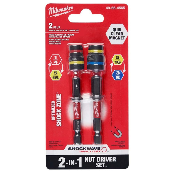 Milwaukee 49-66-4565 SHOCKWAVE Impact Duty QUIK-CLEAR 2-in-1 Magnetic Nut Driver Set - 4