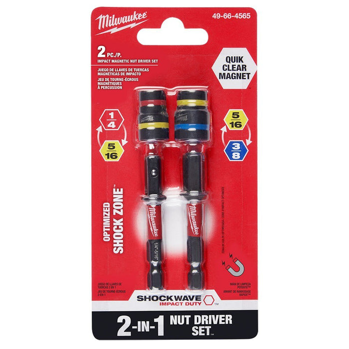 Milwaukee 49-66-4565 SHOCKWAVE Impact Duty QUIK-CLEAR 2-in-1 Magnetic Nut Driver Set - 11