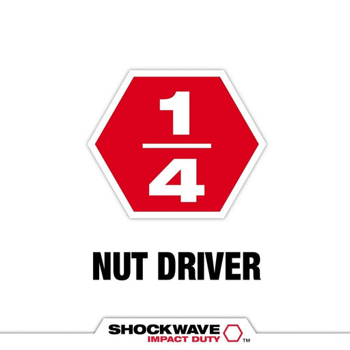 Milwaukee 49-66-4682 SHOCKWAVE Impact Duty 1/4" x 6" Magnetic Nut Driver BULK 10 - 2