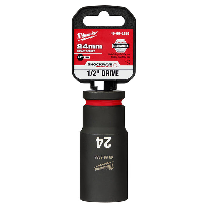 Milwaukee 49-66-6285 SHOCKWAVE Impact Duty™  1/2"Drive 24MM Deep 6 Point Socket - 2