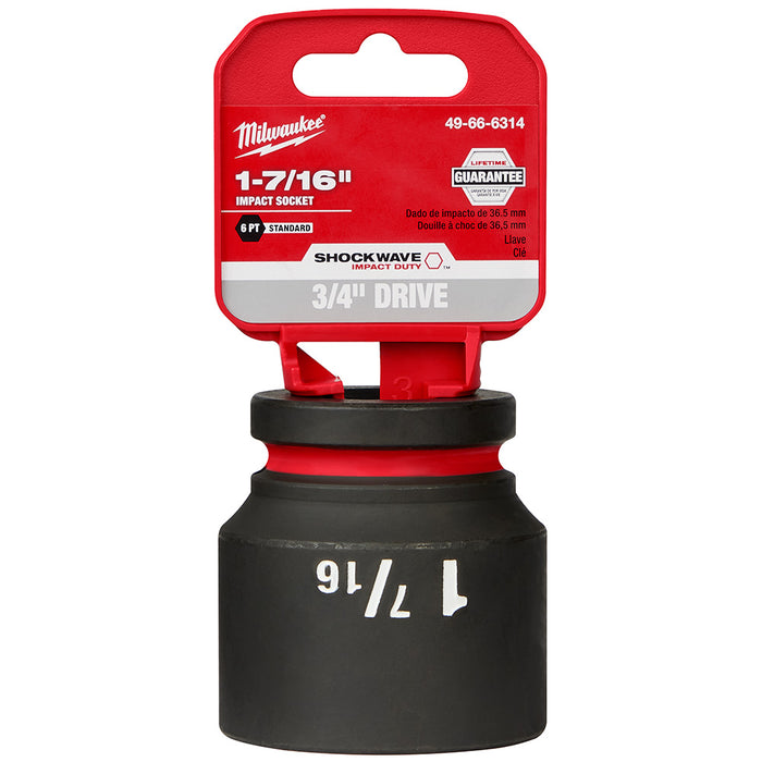 Milwaukee 49-66-6314 SHOCKWAVE Impact Duty™  3/4"Drive 1-7/16" Standard 6 Point Socket - 2