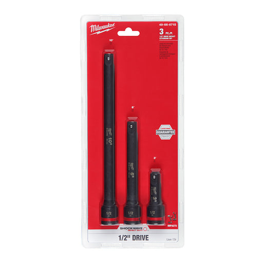 Milwaukee 49-66-6715 3PC SHOCKWAVE Impact Duty™  1/2"Drive Extension Set