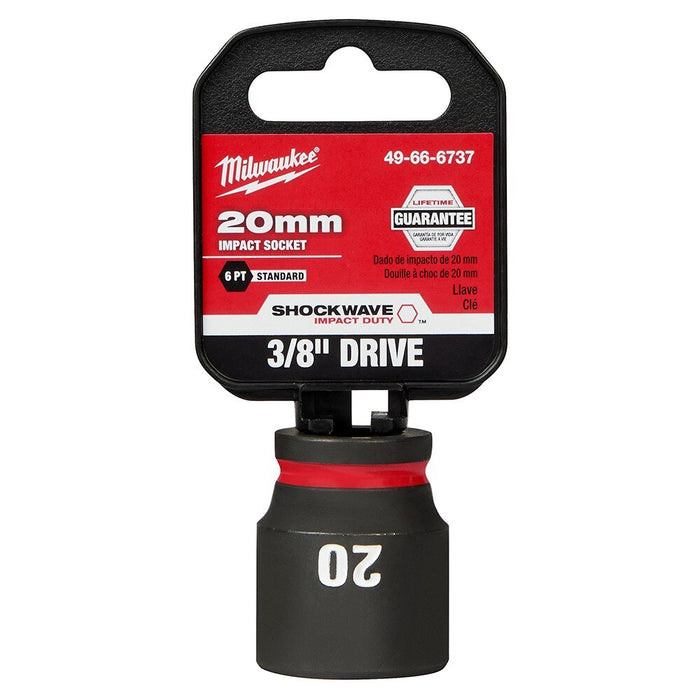 Milwaukee 49-66-6737 SHOCKWAVE Impact Duty™  3/8"Drive 20MM Standard 6 Point Socket - 2