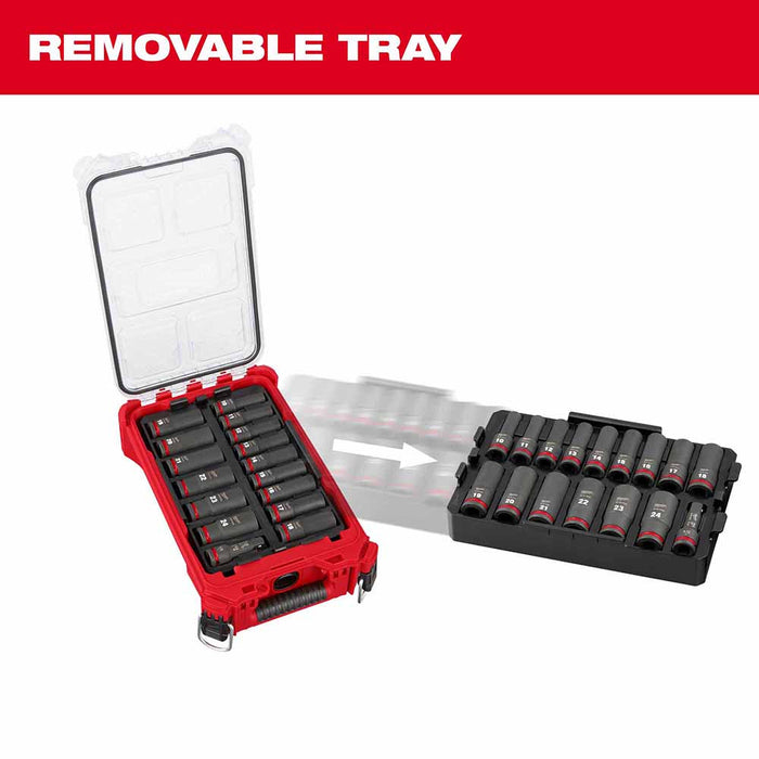 Milwaukee 49-66-6803 Shockwave Impact Duty Socket 1/2" Drive 16-Piece MM Packout Set - 5