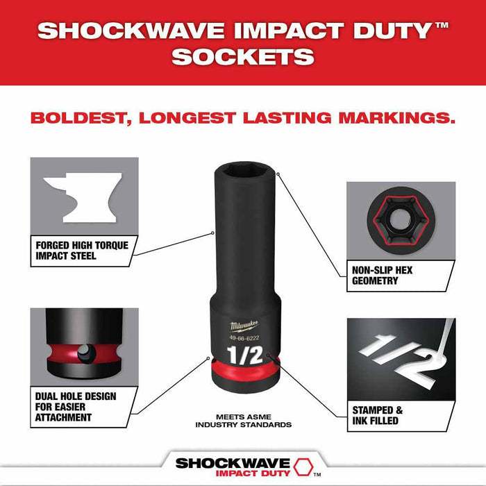 Milwaukee 49-66-6805 Shockwave Impact Duty Socket 3/8" Drive 36-Piece Packout Set - 4