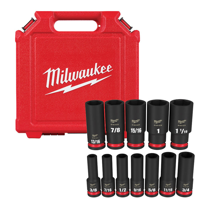 Milwaukee 49-66-7011 12PCSHOCKWAVE Impact Duty™ 1/2" Drive SAE Deep 6 Point Socket Set - 4