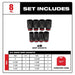 Milwaukee 49-66-7018 8PCSHOCKWAVE Impact Duty™ 3/4" Drive SAE Deep 6 Point Socket Set
