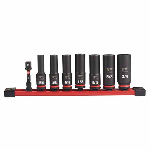 Milwaukee 49-66-7024 8PC SHOCKWAVE Impact Duty™  3/8" Drive SAE Deep 6 Point Socket Set