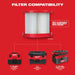 Milwaukee 49-90-1900HW M18 M12 HEPA Wet Dry Vacuum Filter Kit 5.2" x 5.2" x 4.6" (2 Pack) - 3