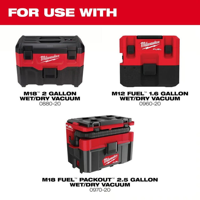 Milwaukee 49-90-1900HW M18 M12 HEPA Wet Dry Vacuum Filter Kit 5.2" x 5.2" x 4.6" (2 Pack) - 4
