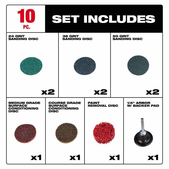 Milwaukee 49-92-9000 10PC 2" Quick Change Disc Kit - 2