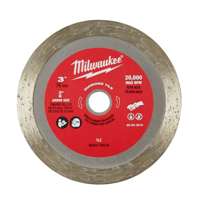 Milwaukee 49-94-3010 3" Diamond Tile Blade - 2