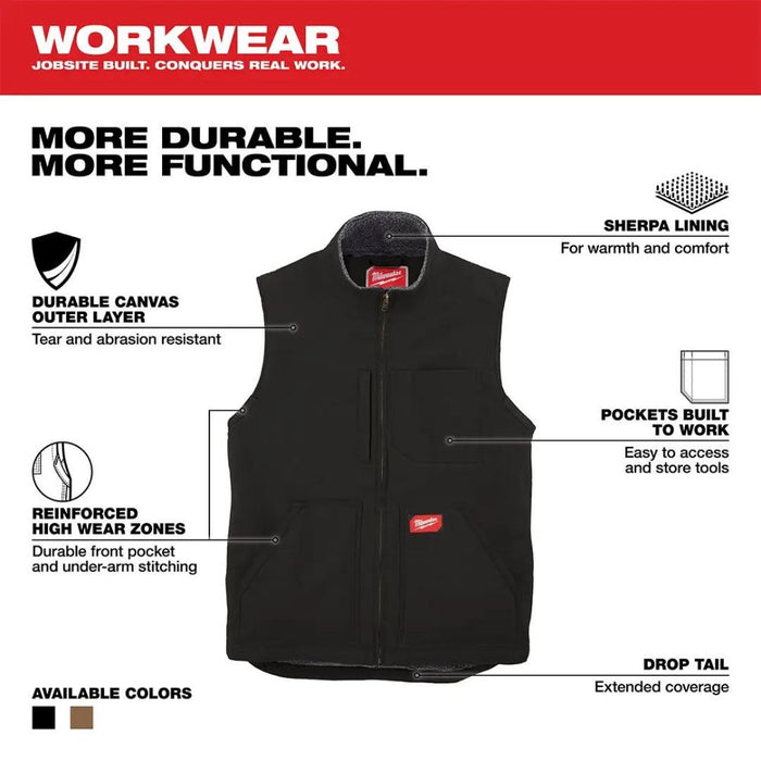 Milwaukee 801B-XL Heavy Duty Sherpa-Lined Vest - Black XL - 4