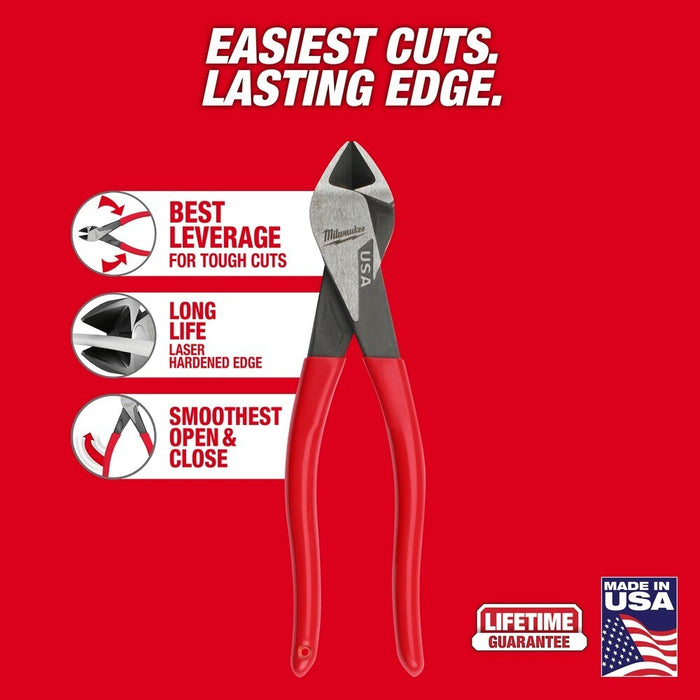 Milwaukee MT508 8" Diagonal Dipped Grip Cutting Pliers (USA) - 2
