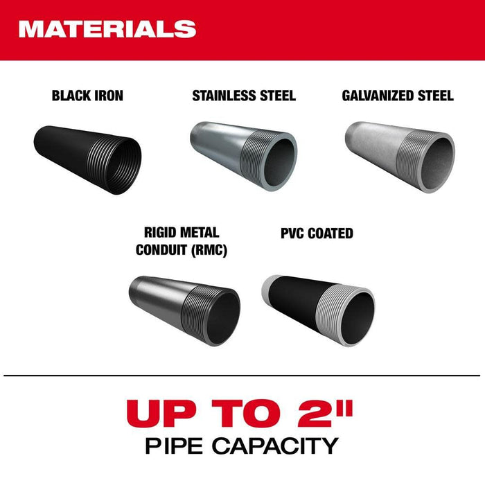 Milwaukee MXF512-2XC MX FUEL 1/8" - 2" Pipe Threading Machine Kit w/ Two Batteries and Charger - 5