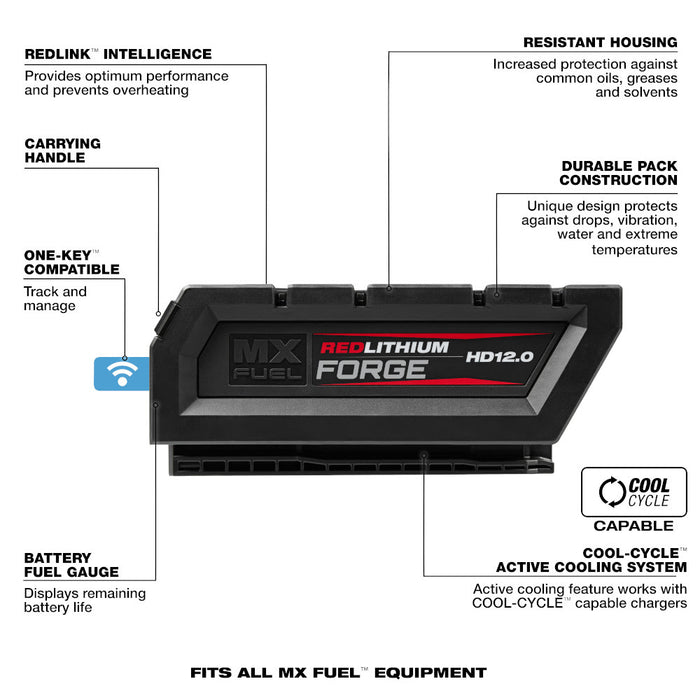 Milwaukee MXFHD812 MX FUEL  REDLITHIUM FORGE HD12.0 Battery Pack - 8