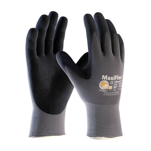 PIP 34-874/XXS MaxiFlex Ultimate, 15G Gray Nylon Shell, Black Nitrile Micro, XX-Small - 2