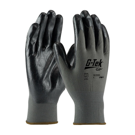 PIP Industrial Products 34-C232/L G-Tek VP Nitrile Work Gloves, Nylon Liner, Large - 2