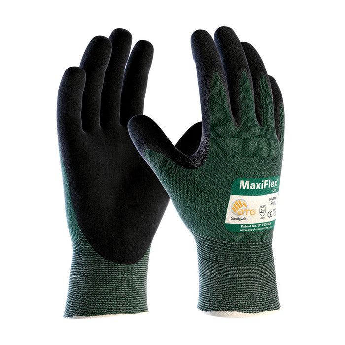 PIP Industrial Products 34-8743/XS MaxiFlex Cut, Green Eng Yarn, Black Nitrile MicroFoam Coatin - 2