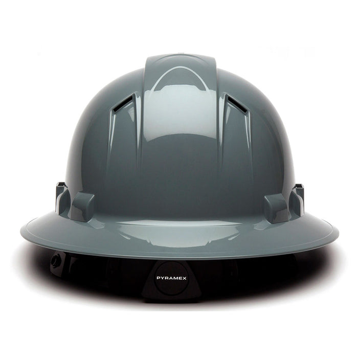 Pyramex HP54113V Ridgeline Vented Full Brim Hard Hat 4 Pt Ratchet Suspension Grey - 4