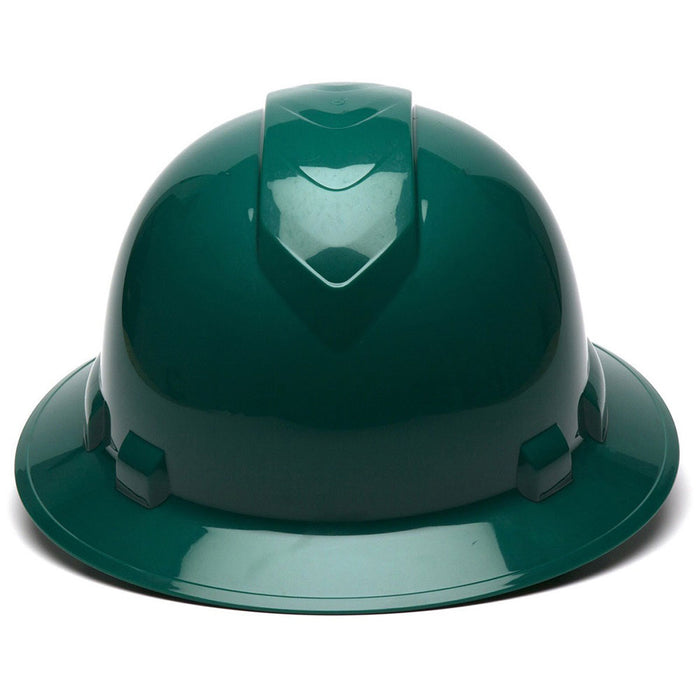 Pyramex HP54135 Hard Hat - Green-Ridgeline Full Brim 4 Pt Ratchet Suspension - 2