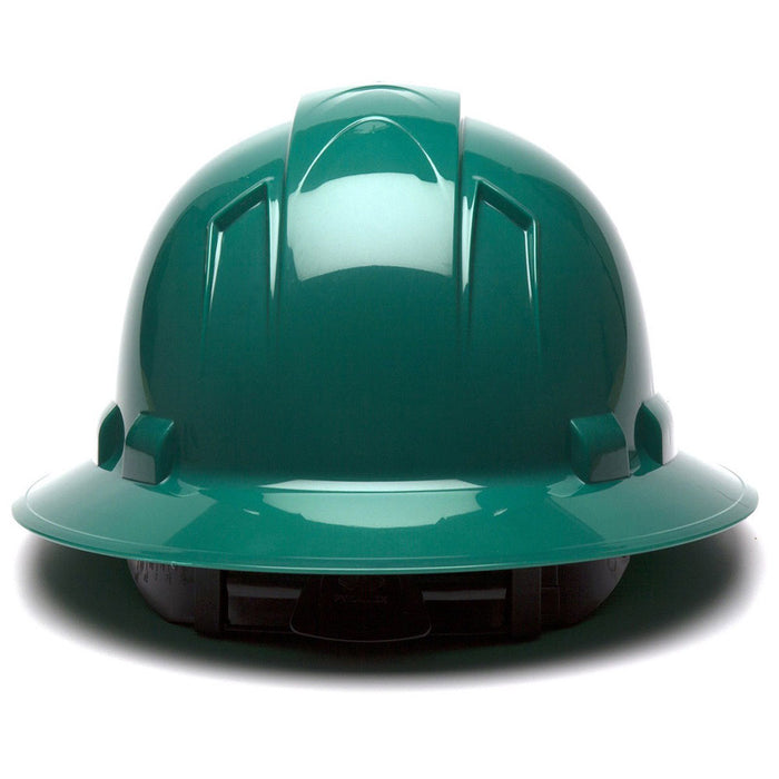 Pyramex HP54135 Hard Hat - Green-Ridgeline Full Brim 4 Pt Ratchet Suspension - 4