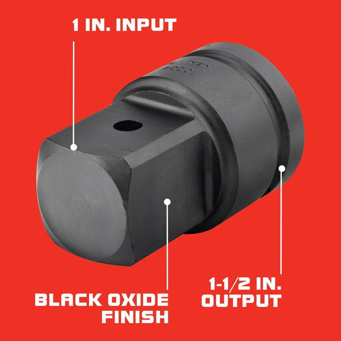 Proto J10004 Female Square Black Oxide Impact Socket Adapter, 1"x 1-1/2" - 2