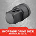 Proto J10004 Female Square Black Oxide Impact Socket Adapter, 1"x 1-1/2" - 4