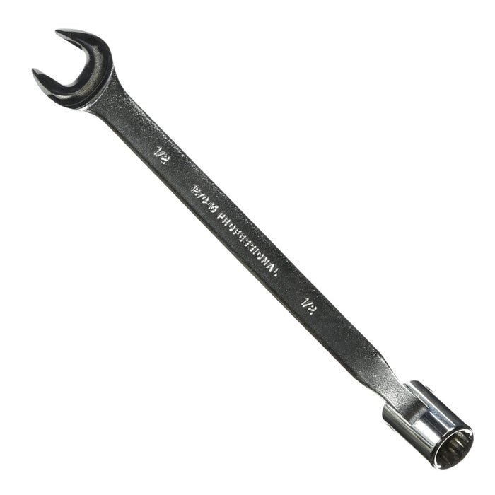 Proto J1270-16 Satin Finish SAE 1/2" Combination Flex Head Wrench, 12 Point