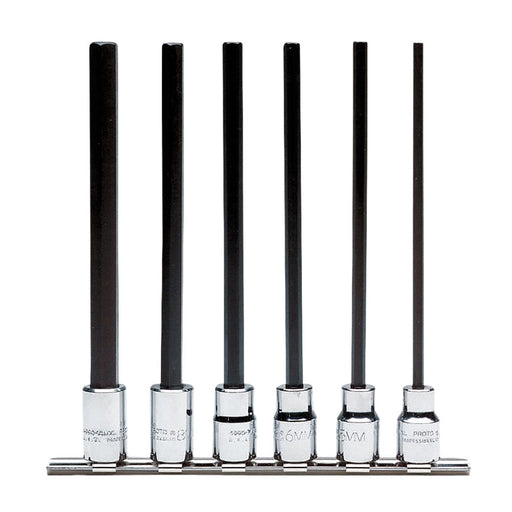 Proto J4990-SMXL 3/8" Drive 6 Piece Metric Extra Long Hex Bit Set