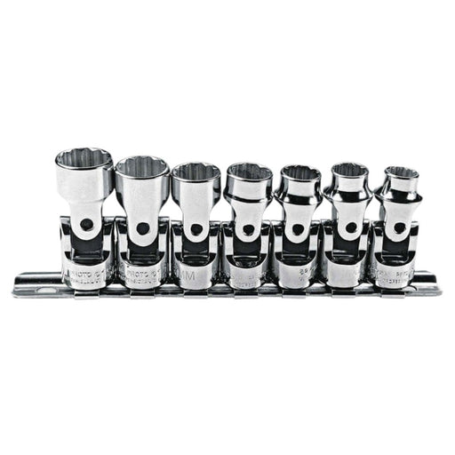 Proto J52200 7-Pieces 3/8" Drive Metric Chrome Socket Set, 12 Point