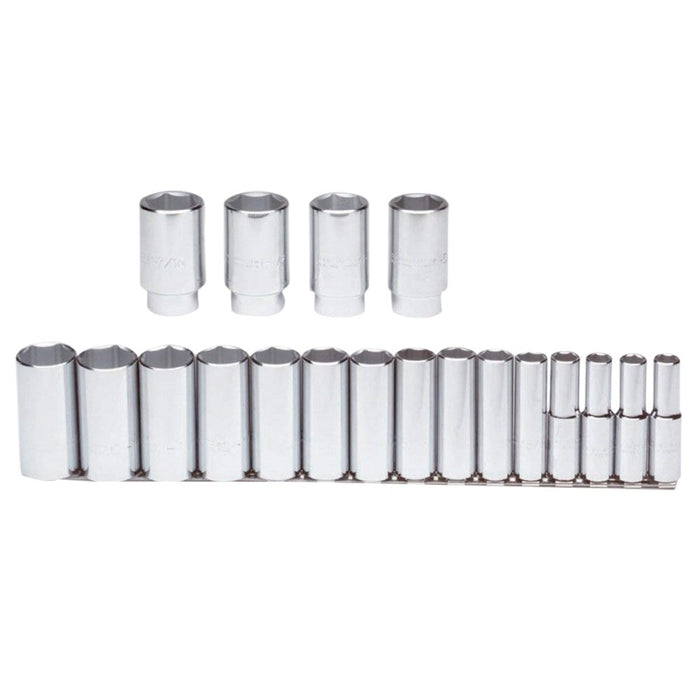 Proto J54101 1/2 Drive 19 Pc. Deep Socket Set - 6 Point
