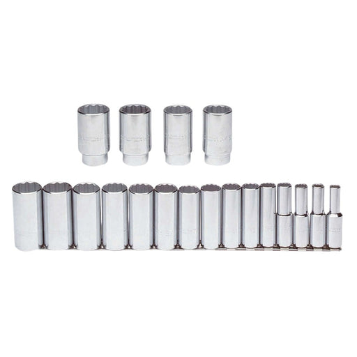 Proto J54105-TT Tether-Ready 1/2" Drive 19 Piece Deep Socket Set - 12 Point