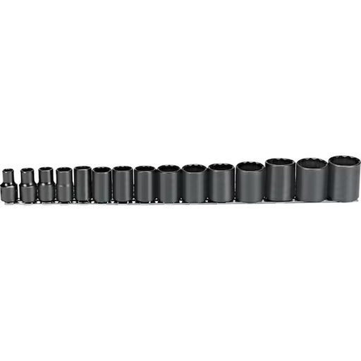 Proto J54302 1/2" Drive 12 Point Black Oxide Socket Set (15 Piece)