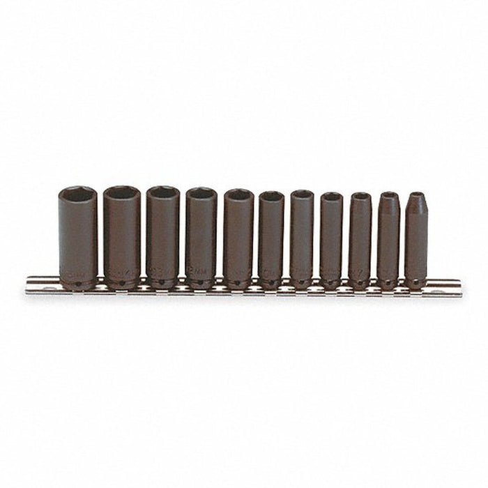 Proto J69212 1/4" Drive 6-Point Metric Deep Impact Socket Set (11 Piece)