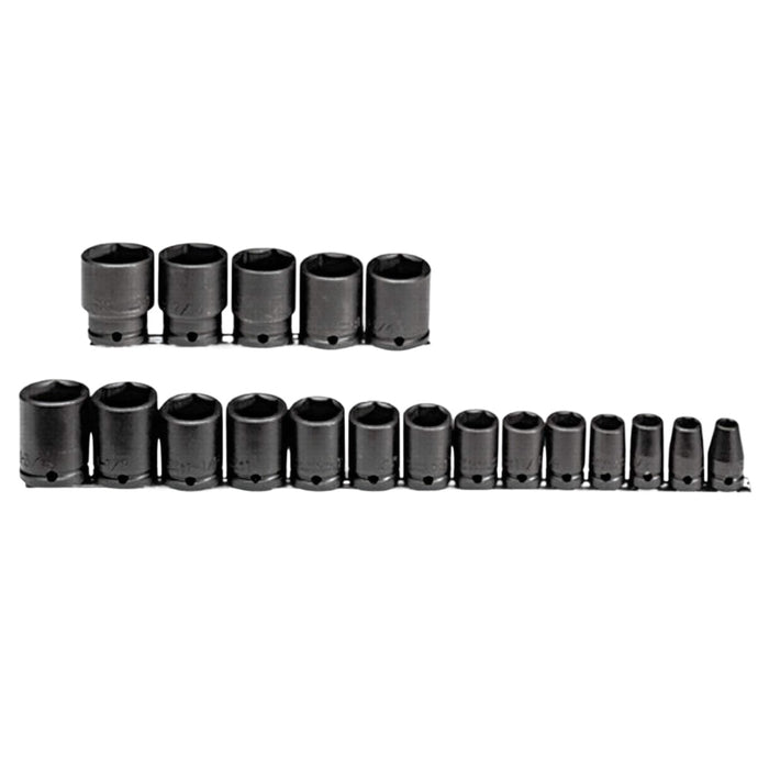Proto J74106 1/2" DRIVE 19 PIECE IMPACT SOCKET SET - 6 POINT