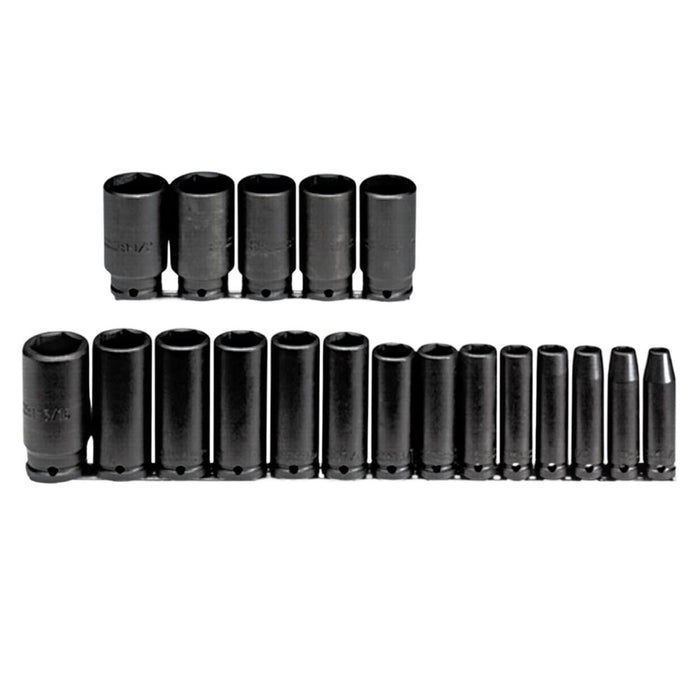 Proto J74116 1/2" DRIVE 19 PIECE DEEP IMPACT SOCKET SET - 6 POINT