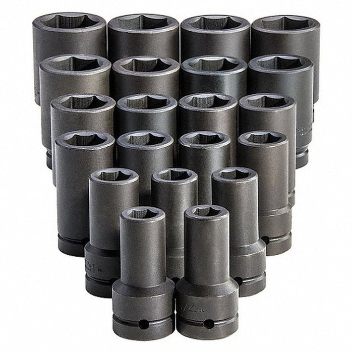 Proto J76121 1" Drive 6-Point Deep Impact Socket Set 3/4" to 2" (21 Piece)