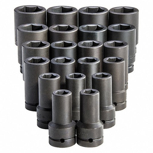 Proto J76121 1" Drive 6-Point Deep Impact Socket Set 3/4" to 2" (21 Piece)