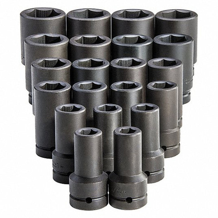 Proto J76121 1" Drive 6-Point Deep Impact Socket Set 3/4" to 2" (21 Piece)