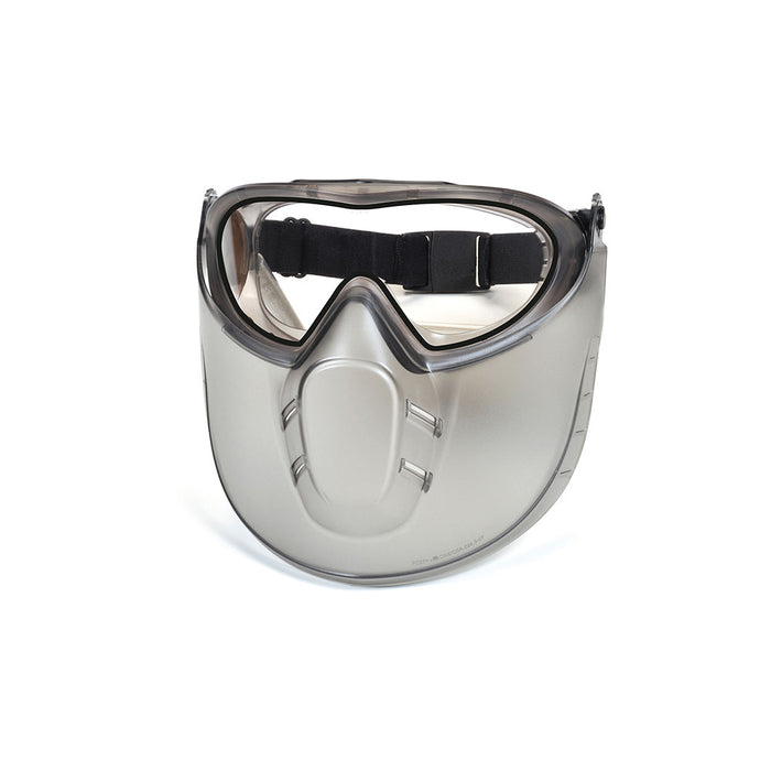 Pyramex GG504DTSHIELD Capstone Shield Clear H2X Anti-Fog Dual Lens Safety Goggles with Clear Shield - 2